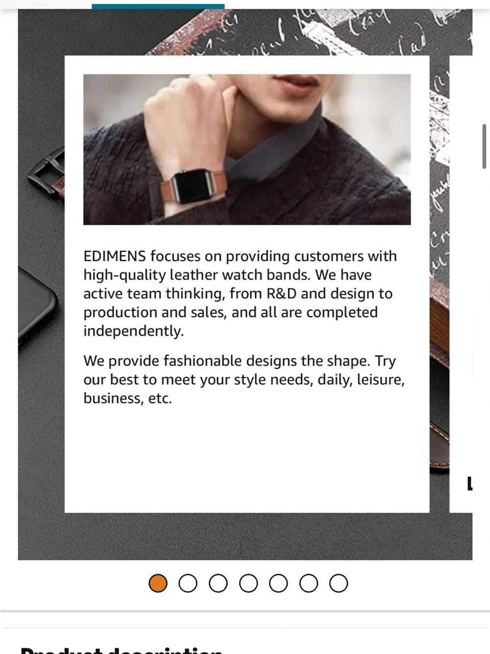 Smartwatch Band Genuine Leather Men’s - BROWN